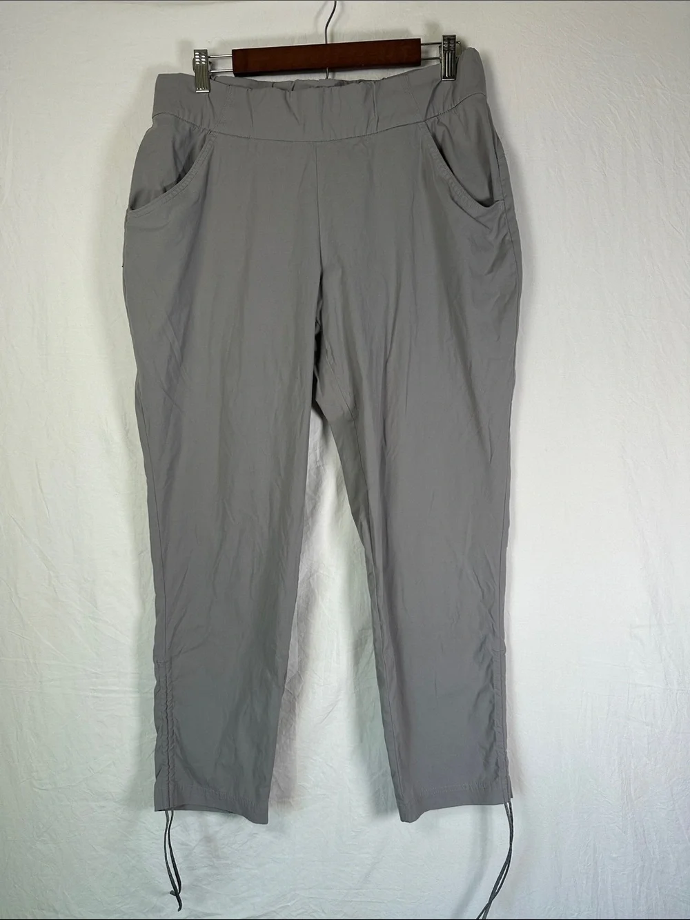 Light Gray Drawstring Ankle Pants - Picture 1 of 3